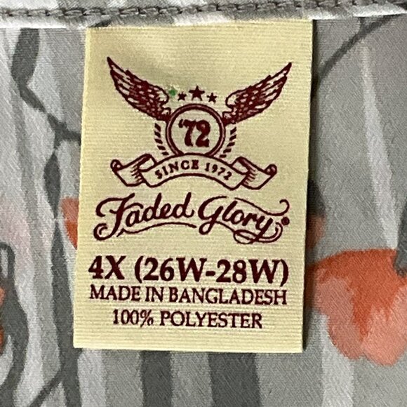 Faded Glory Tank Top Womens 4XL Floral Forest Round Neck Casual Vacation Beach - Picture 3 of 11